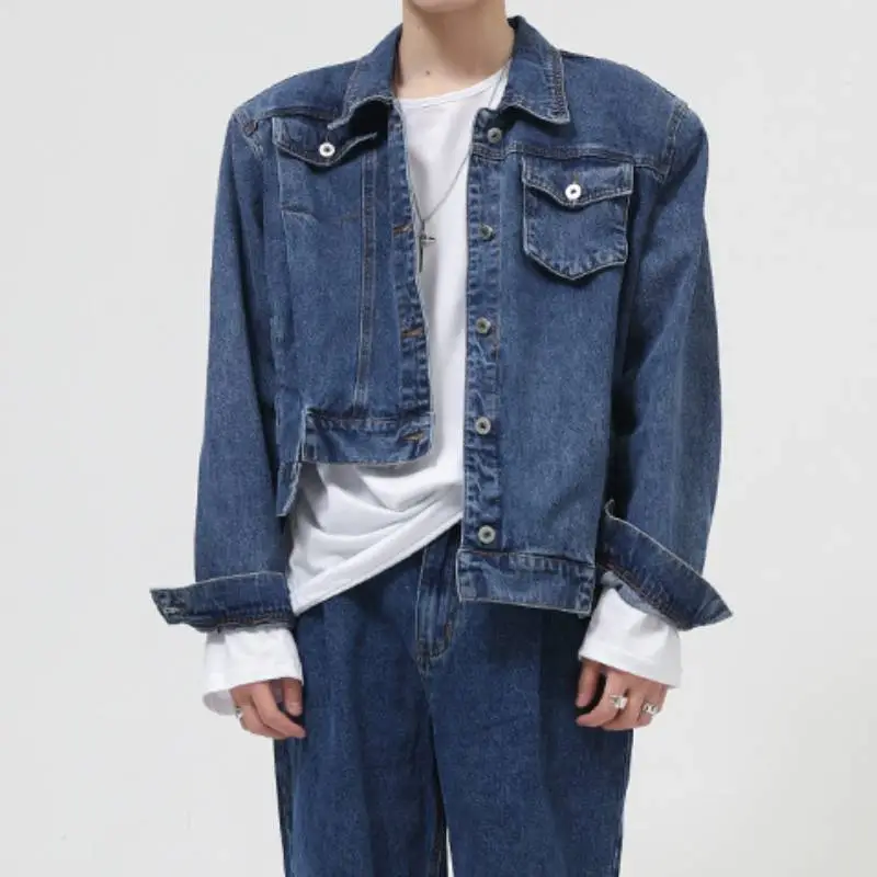Irregular Design Shoulder Pad Short Coat-2