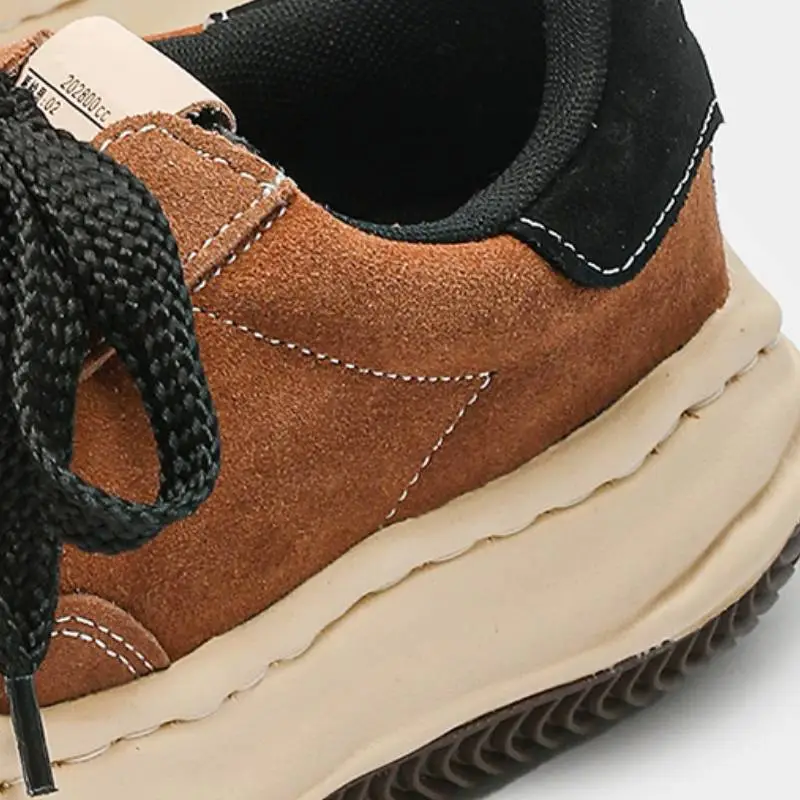 Retro Brown Shell Head Dissolved Shoes-4