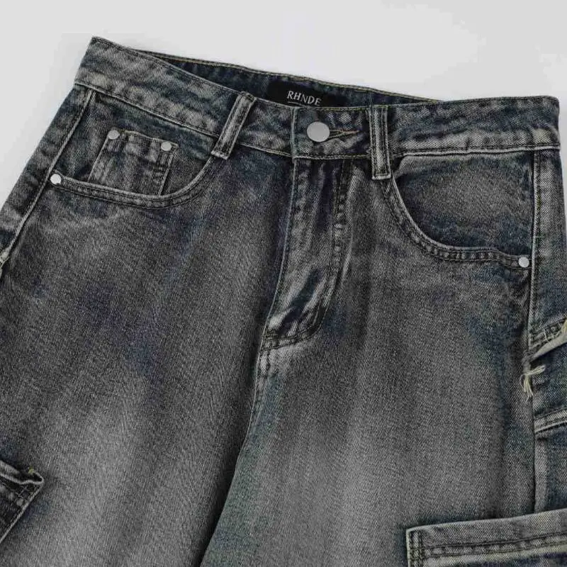 Raw Edge Stitching Jeans-4