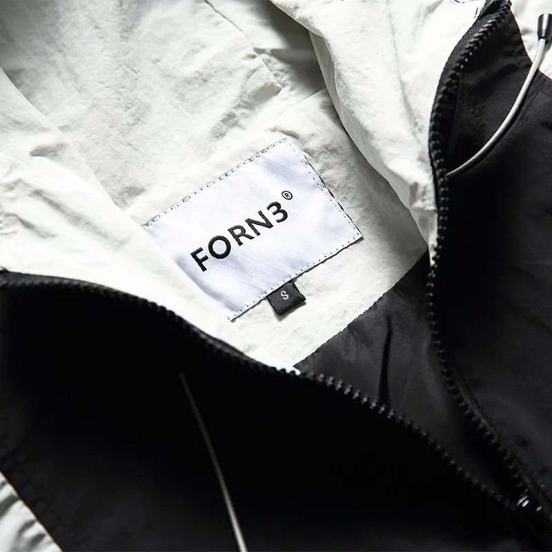 Retro Functional Male Tooling Design Sense Hooded Stitching Pullover Jacket-3