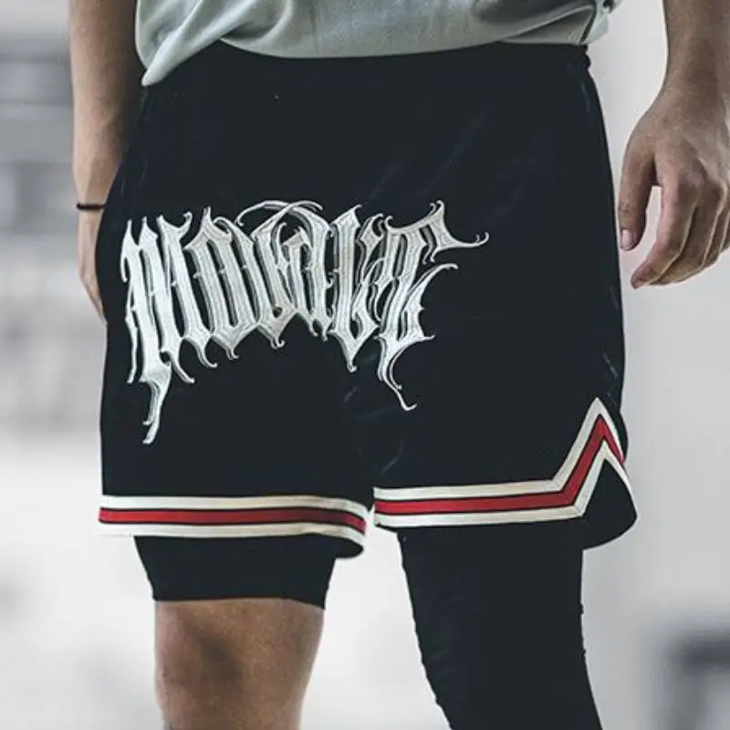 Retro Double Layer Sports Pants-1