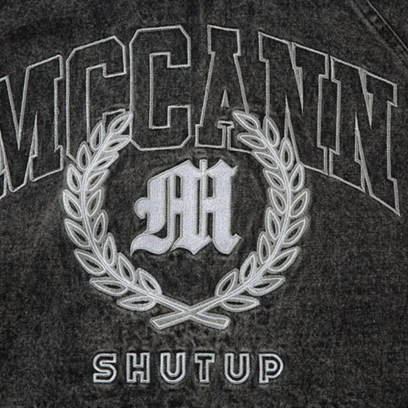 Washed and Distressed Letter Hoodie-4