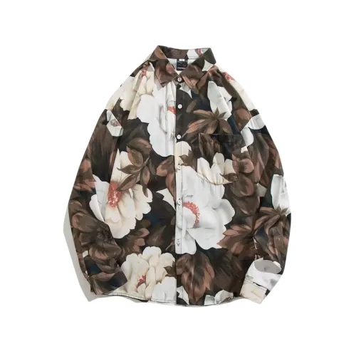 Vintage Layered Retro Long-Sleeved Floral Shirt