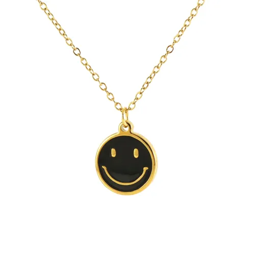 Stainless Steel Cartoon Smiley Face Necklace