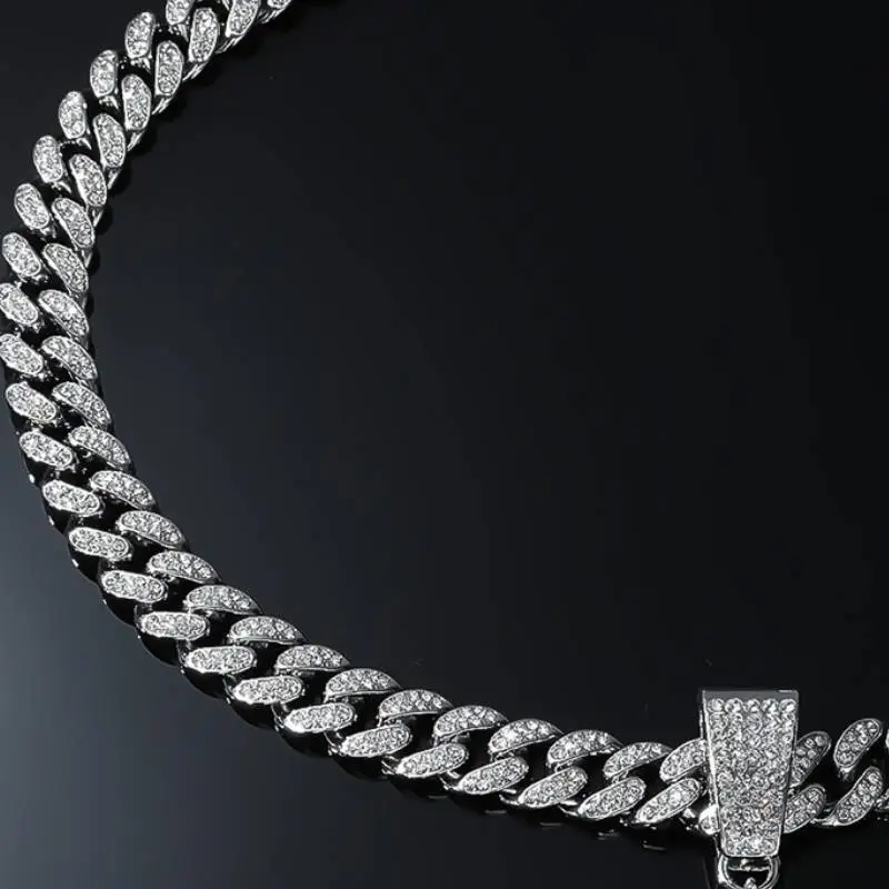 Hip Hop Bold Diamond Letter Necklace-1