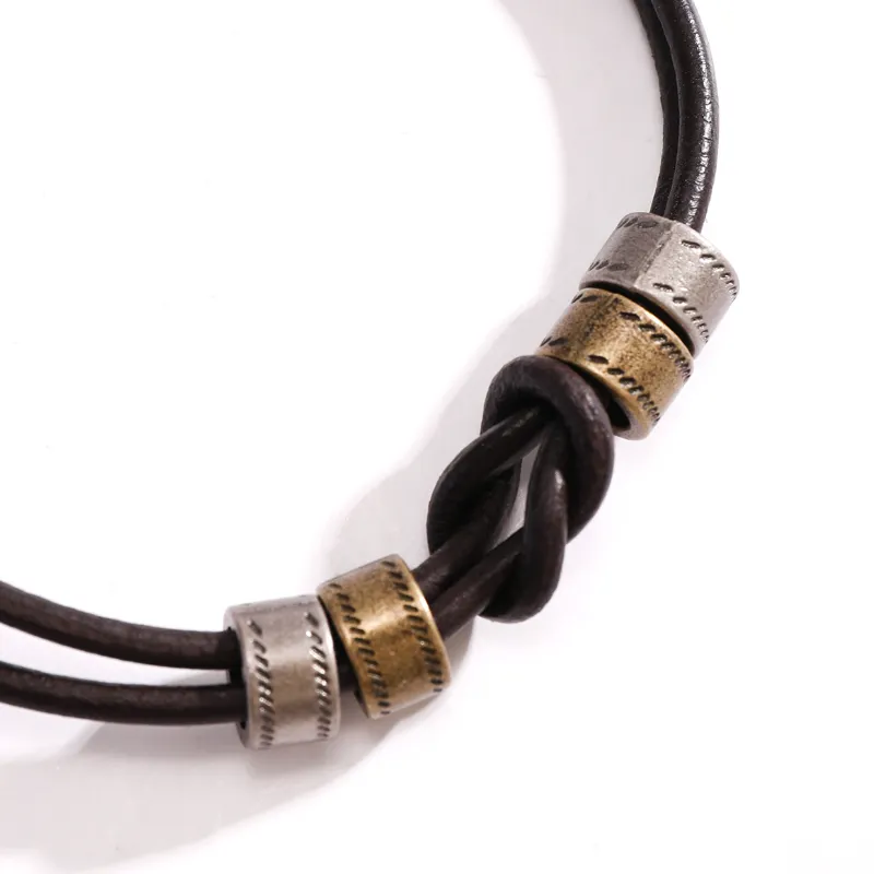 Leather Retro Ring Bracele-3