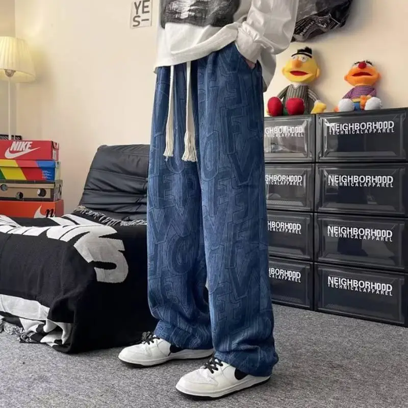 High Street Trendy Hip Hop Straight Loose All Match Pants-7