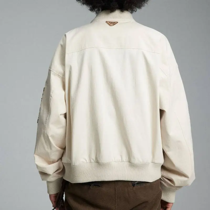 Loose Retro Ethnic Style Patchwork Flight Jacket-3