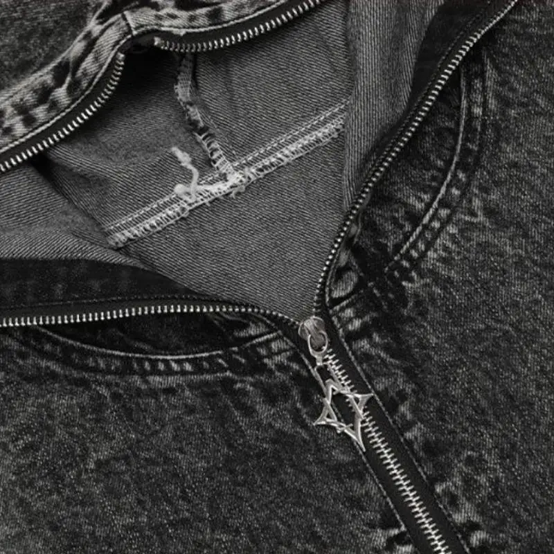 New Retro Gradient Denim Jacket-4