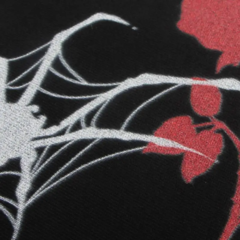 Retro Trendy Brand Short sleeved T shirt Spider Pattern Printed-4
