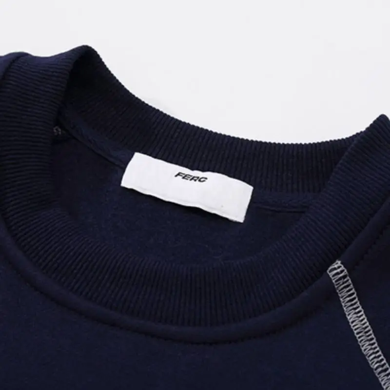 Raglan Sleeve Letter Design Color Splicing and Velvet Crewneck Sweatshirt-4