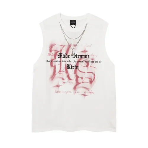 Fantasy Necklace Letter Print Sleeveless Vest