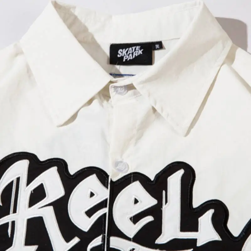 Trendy Hip Hop Embroidered Shirt-4