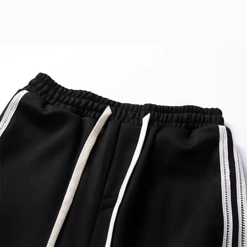 Retro American style Three bar Straight leg Pants-2
