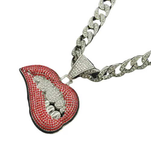 Diamond Teeth Pendant Necklace