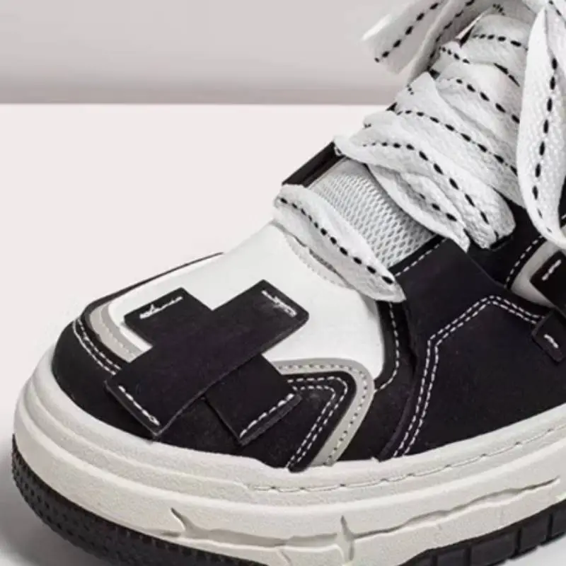 Niche Design Sense Dissolving All match Thick soled Casual Sneakers-4