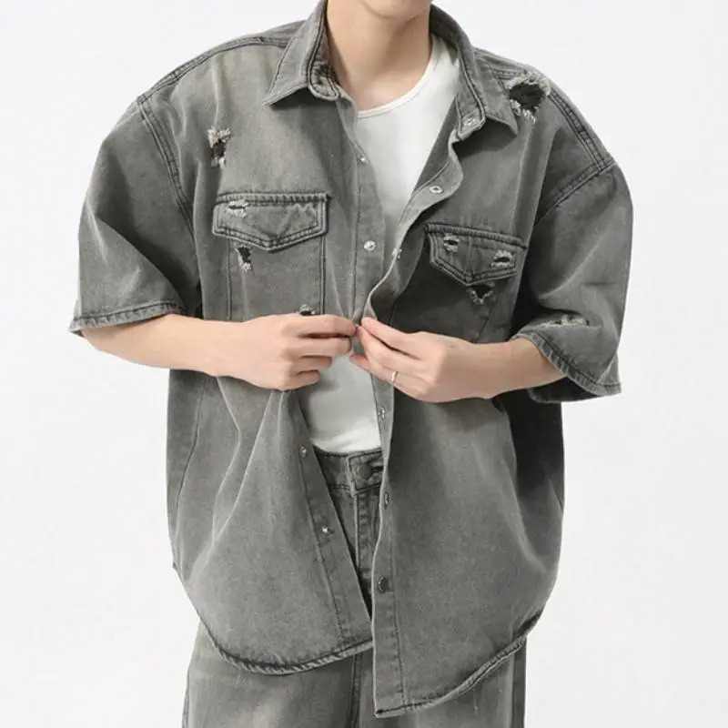 Trendy Washed Denim Suit-7