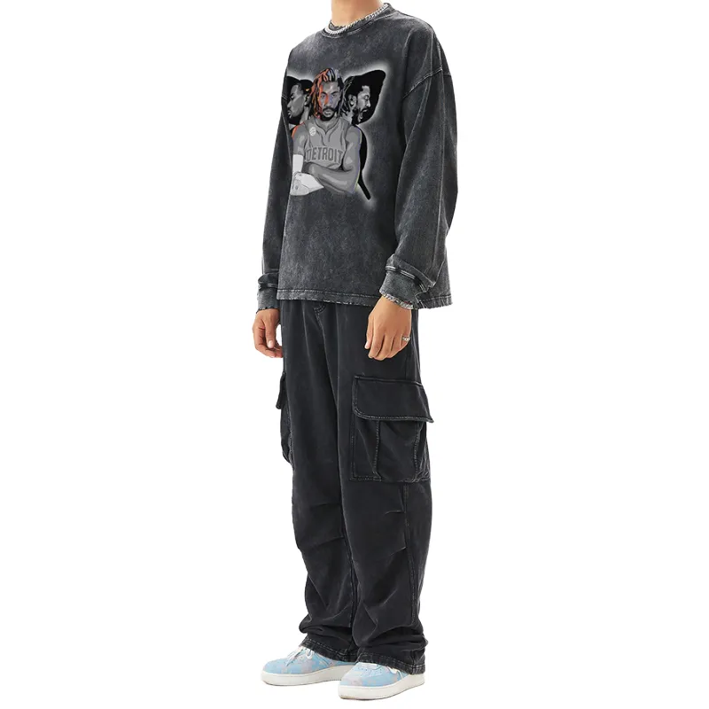 Digital Direct Injection Figure Printed Loose T shirt-2