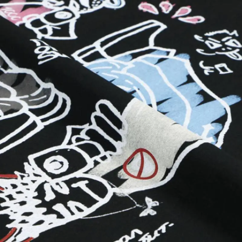 Loose Versatile Cartoon Print T Shirt-2
