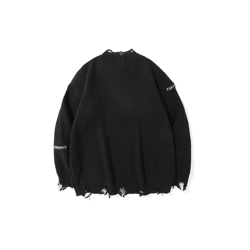 High Street Distressed Ripped Sweater-1