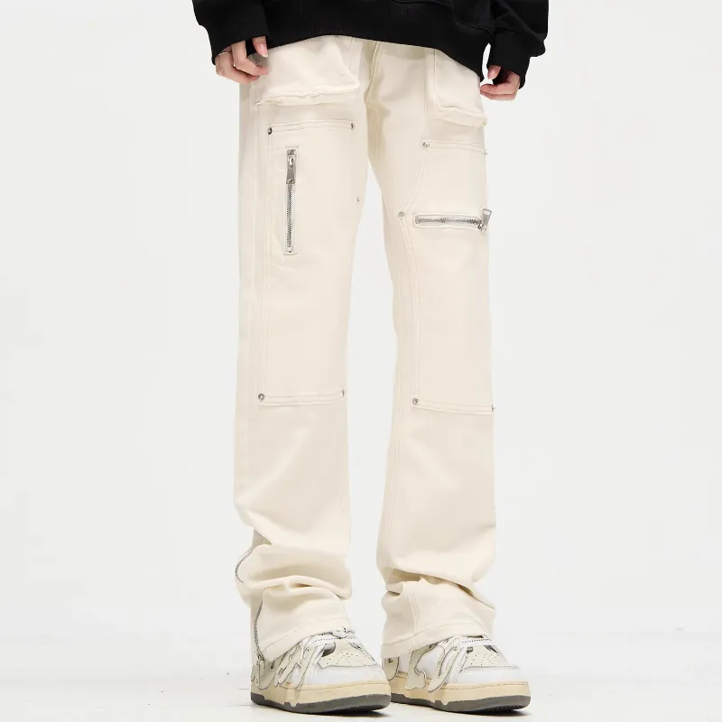 Casual Loose Straight Leg Cargo Pants-6