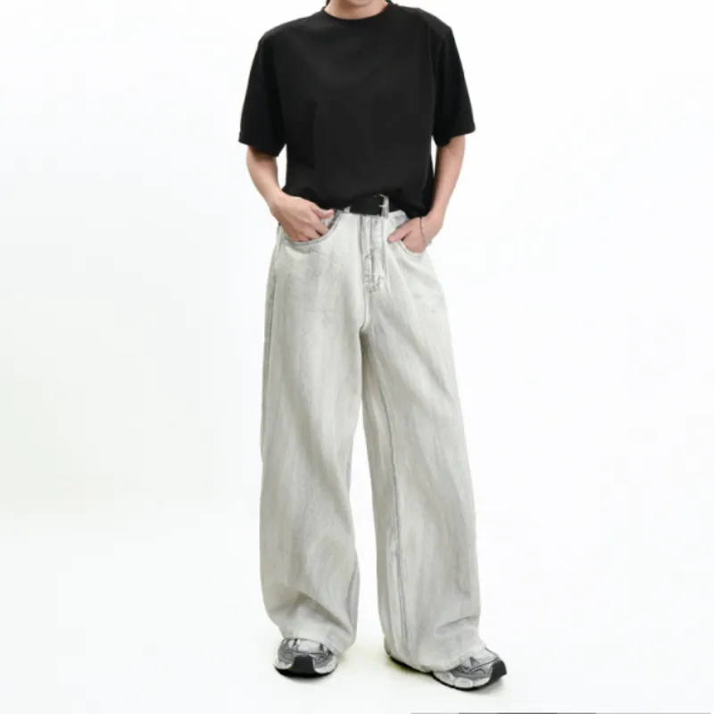 Retro Washed Drape Jeans-4