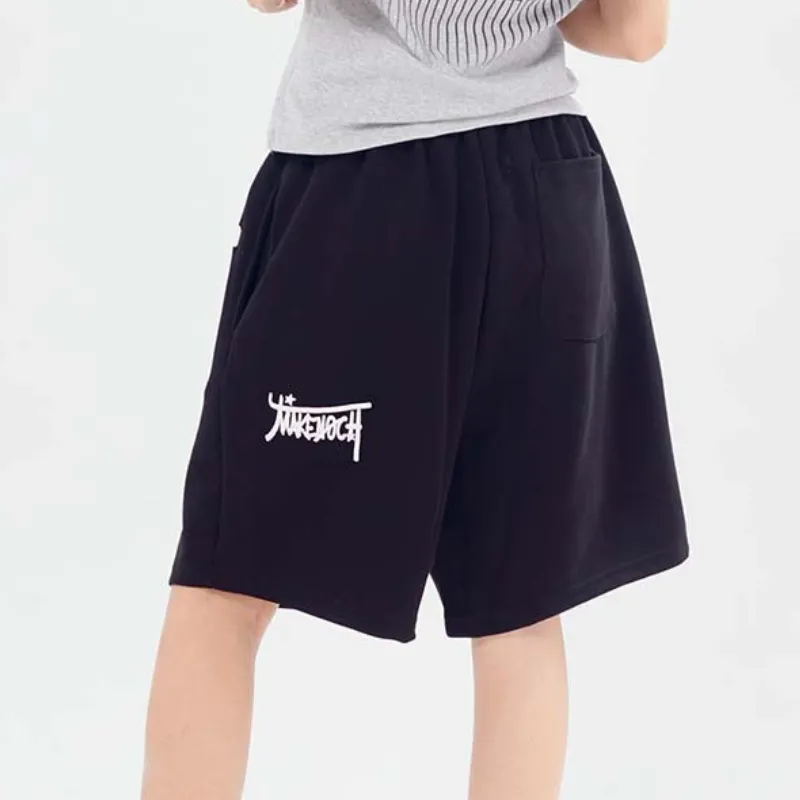 Loose Casual Versatile Letter Print Sports Shorts-3