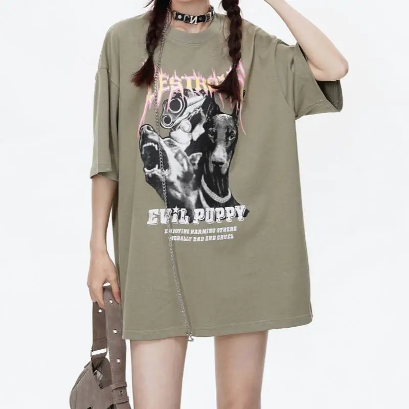 Casual Flame Letter Print T Shirt-3