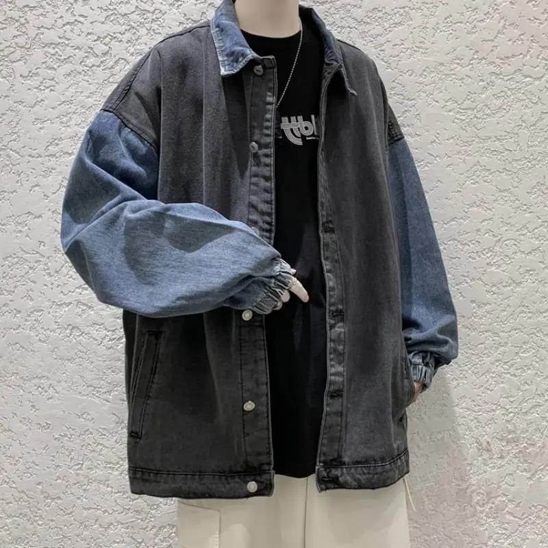 Retro Denim Stitching Jacket-1