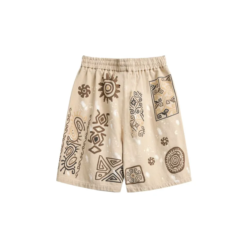 Graffiti Versatile Drawstring Sports Shorts-1