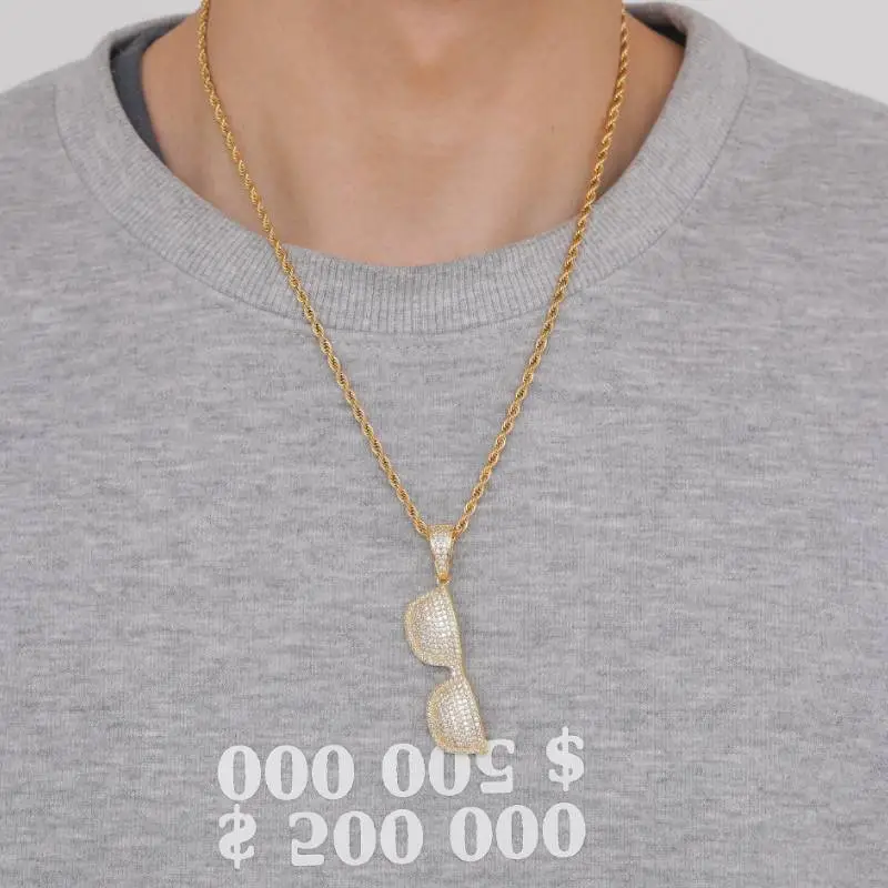 Hip Hop Sunglasses Pendant Necklace-3