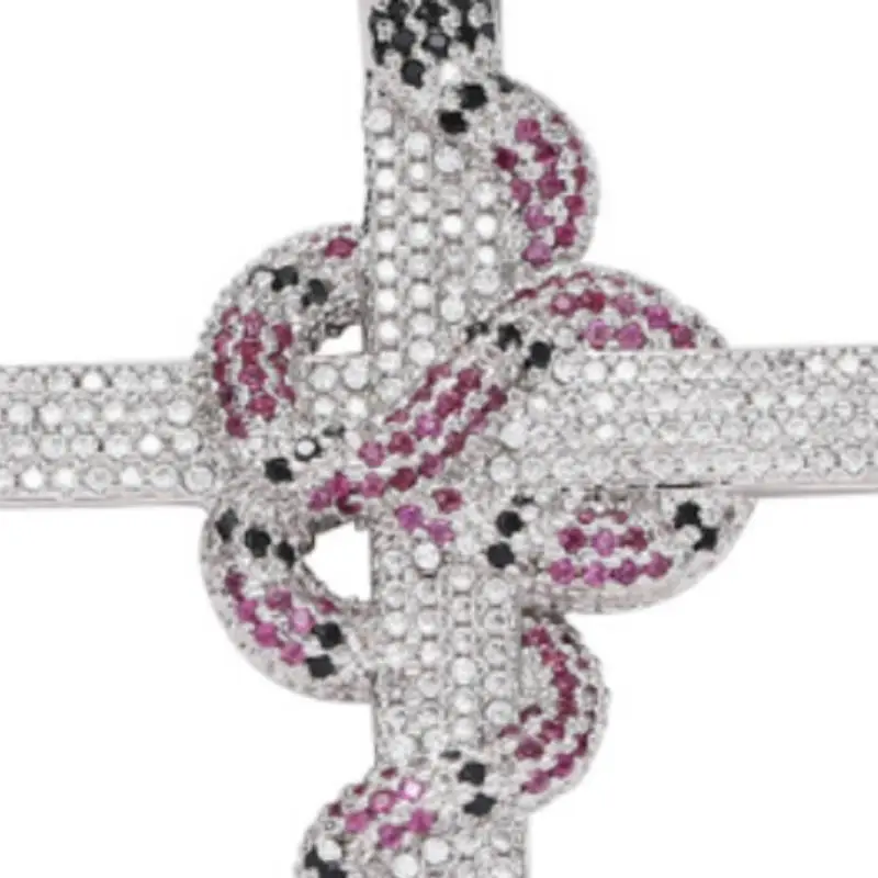 Vintage Snake Pattern Cross Pendant-1