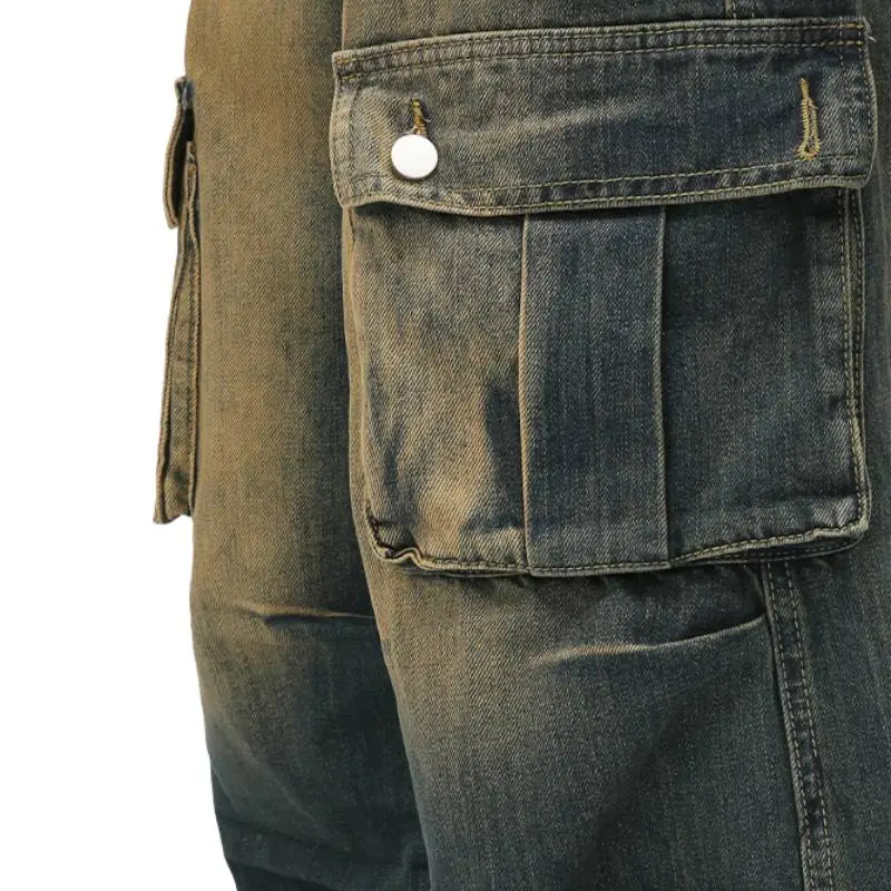 Retro Distressed Work Jeans-4