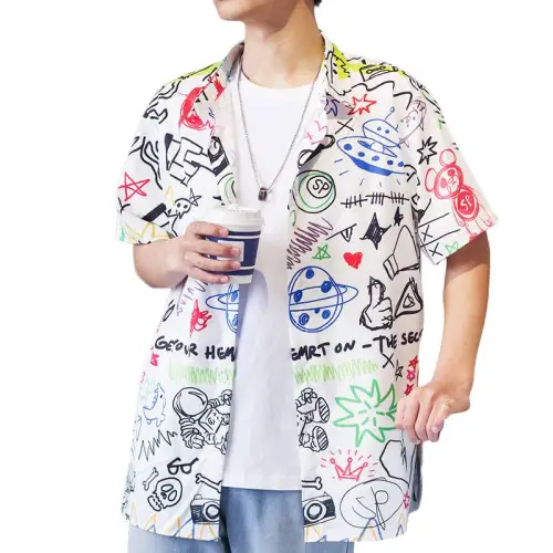 High-End Graffiti Shirt for Men