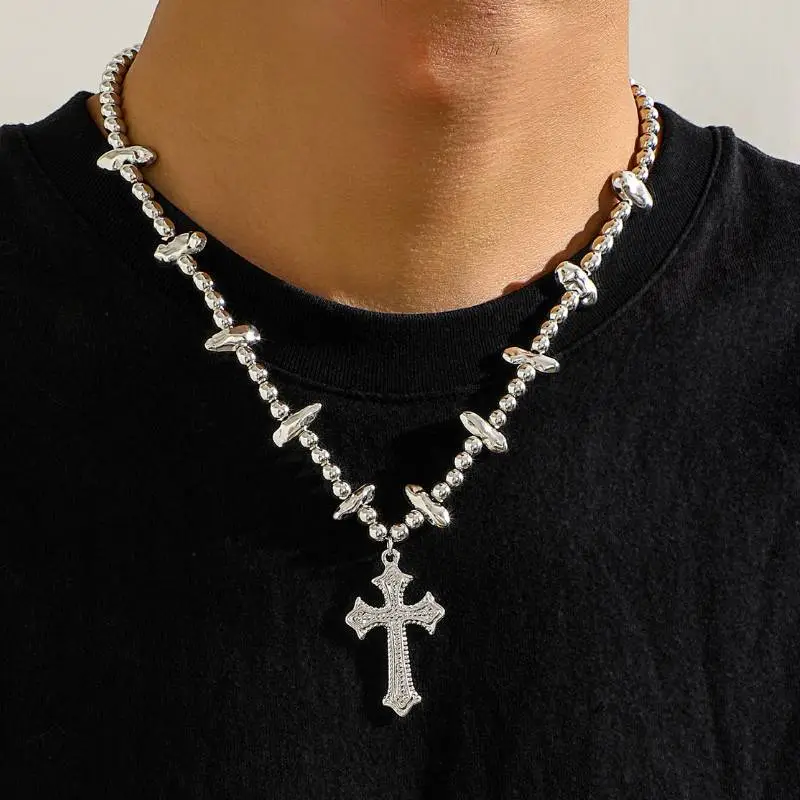 Versatile Pearl Cross Necklace-3