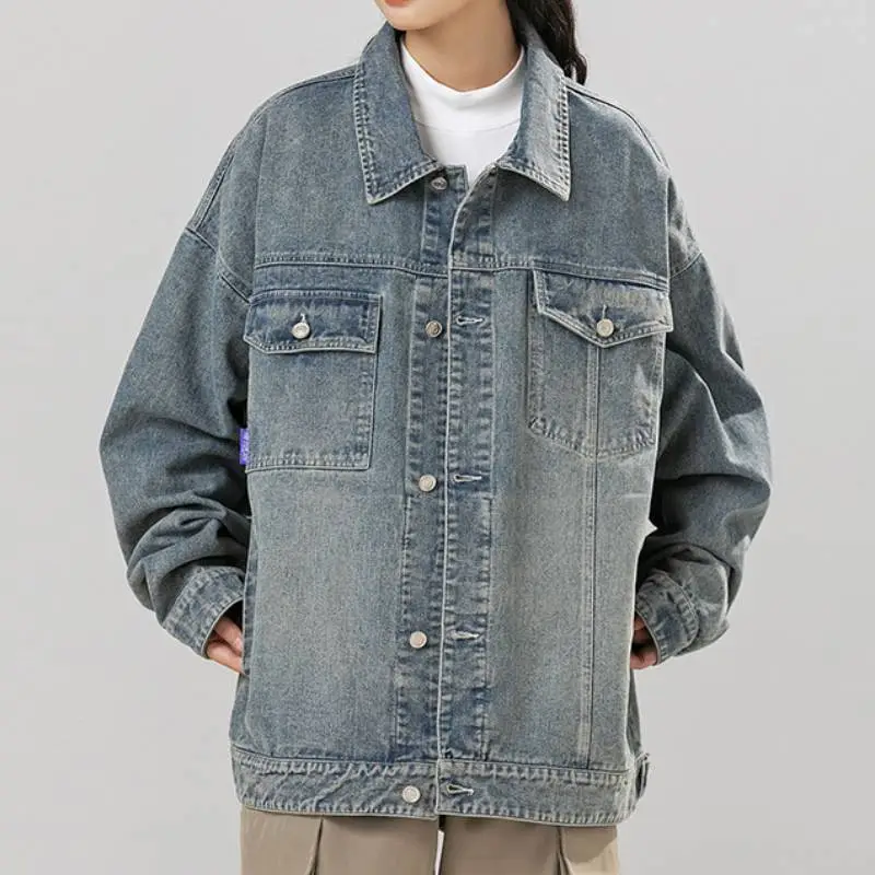 Trendy Brand Vintage Washed Denim Jacket-2
