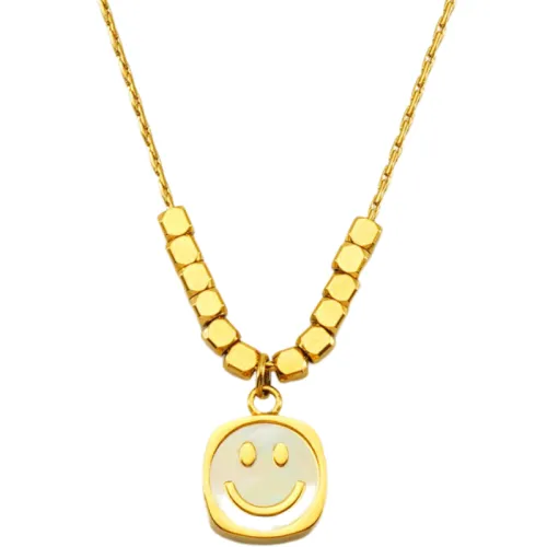 Titanium Steel Smiley Face Necklace