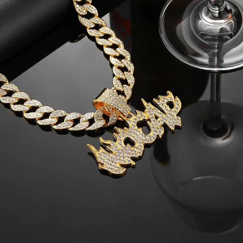 Letter Flame Pendant Necklace-4