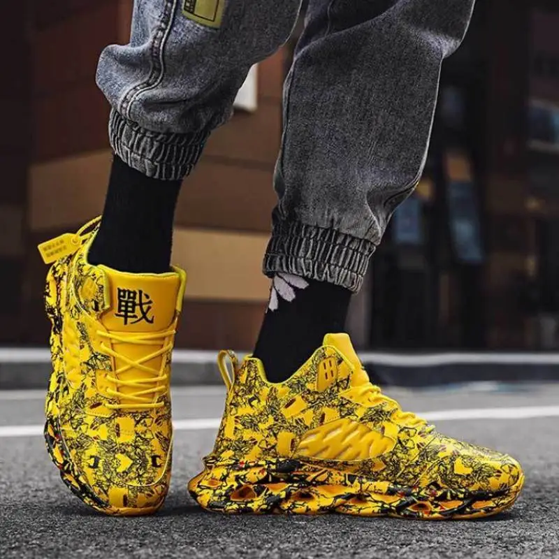 Graffiti High top Lightweight Breathable Tide Shoes-4