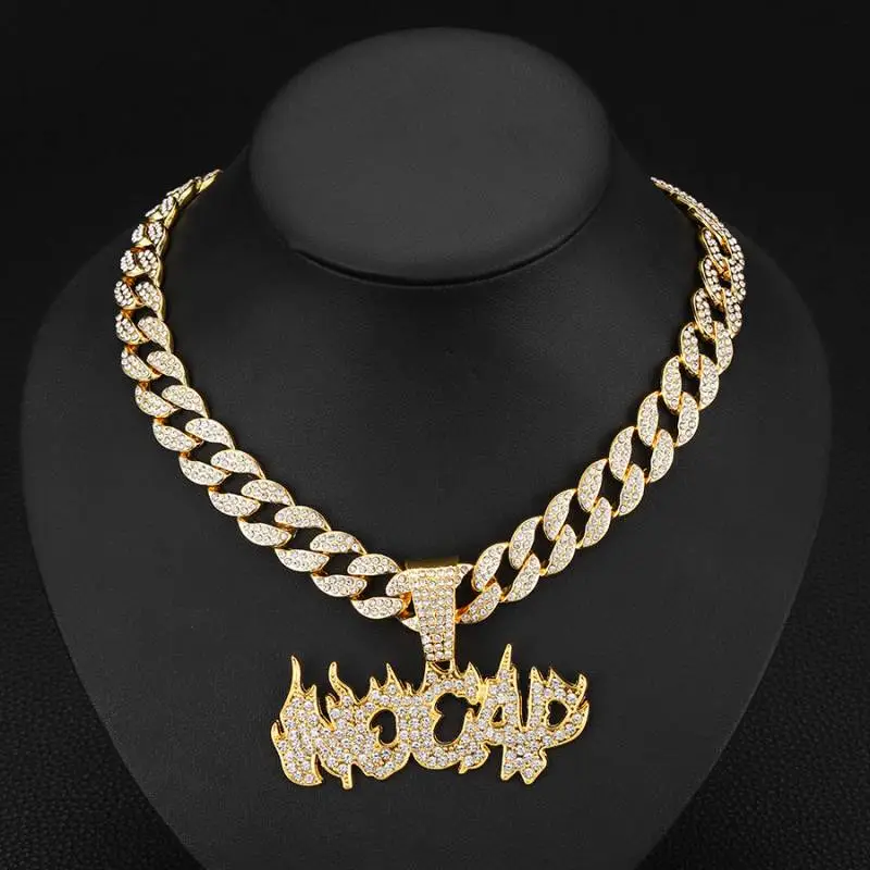 Letter Flame Pendant Necklace-3