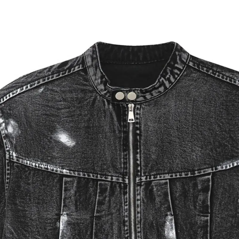 Ink Splashing Denim Jacket-6