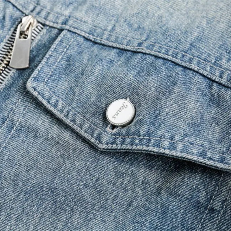 Spring Dressed Washed Denim Jacket-3