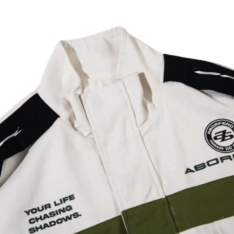 Contrast Color Stitching Multi Pocket Workwear Coach Jacket-3