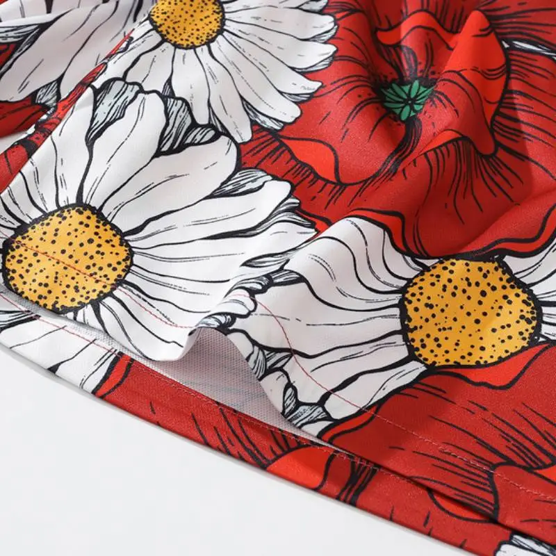 Hong Kong Style Floral Beach Pants-2