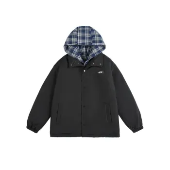 Retro Fake Two piece Hooded Cotton padded Jacket