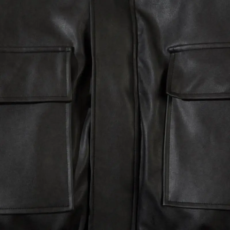 Vintage Letter Embroidered Collar Puleather Thickened Cotton padded Coat-3