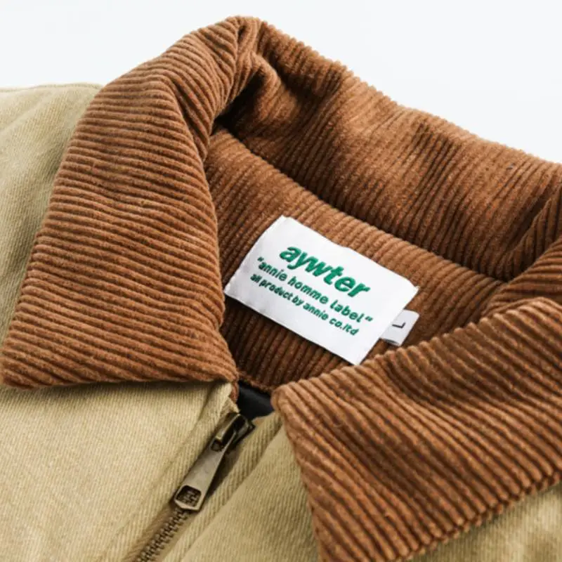 Retro Badge Patch Workwear Turn down Collar Cotton Jacket-3