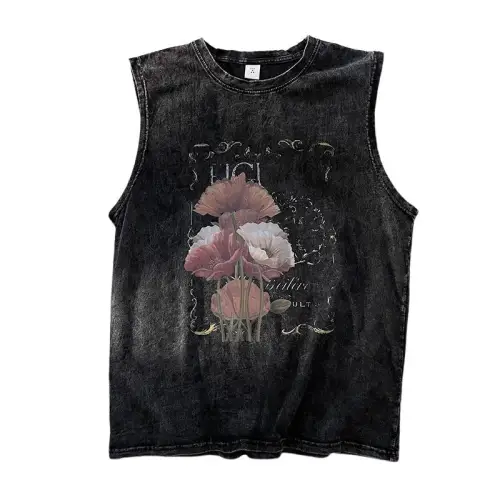 Retro Washed Distressed Vest