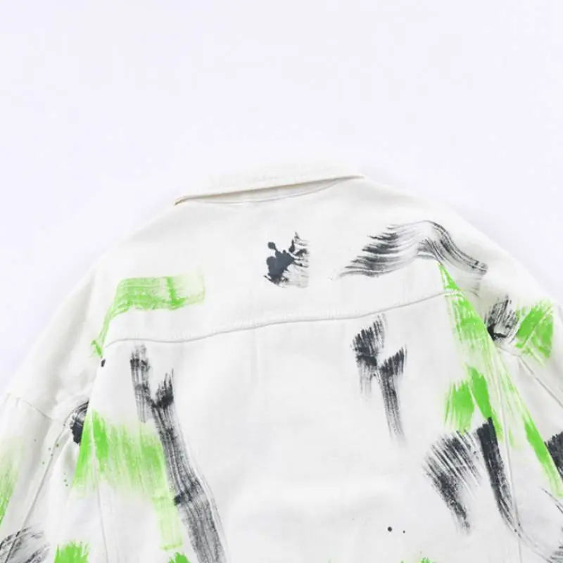 Casual Loose Multi Pocket Tie Dye Splash Ink Jacket-3
