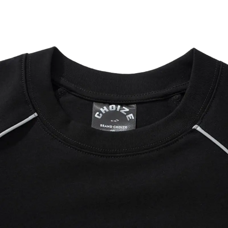 Reflective Strip Niche Racing Style Dark Short sleeved T shirt-5